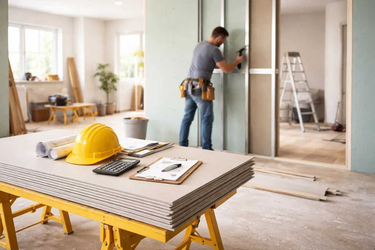 Comment estimer le coût de la pose d'une cloison en placo au m²