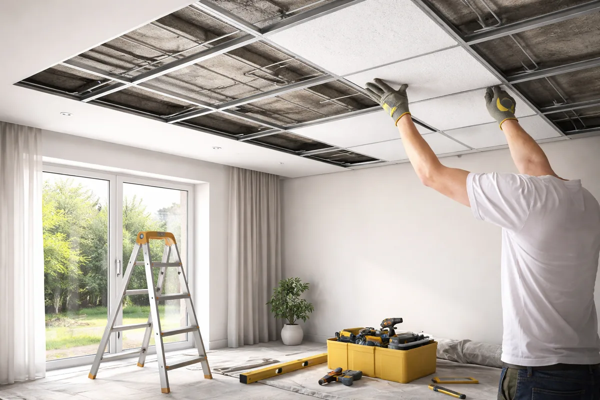 Comment installer un plafond suspendu dans une pièce de 20 m²